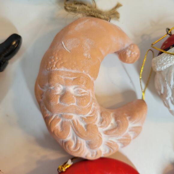 Vintage Moon Santa Claus Ornaments Christmas Tree Anthropomorphic Crescents 24 - Picture 2 of 16